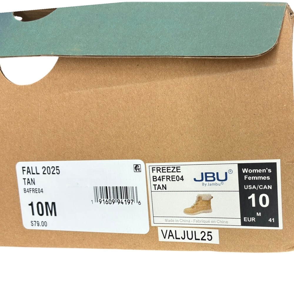 JBU Jambu Freeze Tan FauxShearling LaceUp Booties Lightweight Traction 10M NIB - Picture 9 of 10